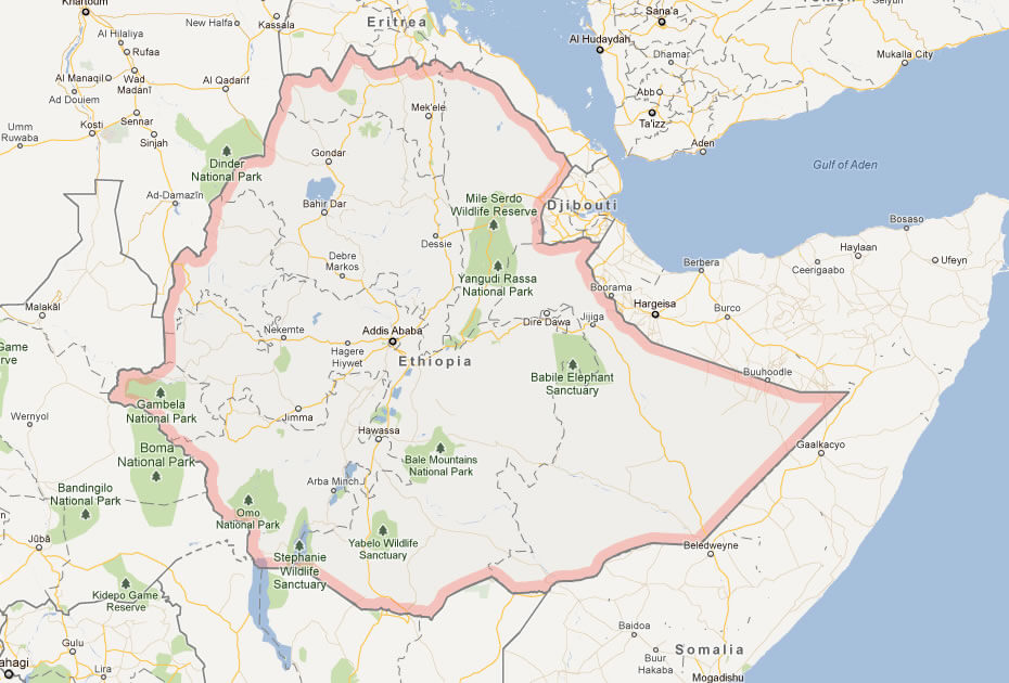 karte von Athiopien